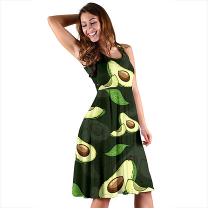 Avocado Pattern Print Design AC07 Midi Dress