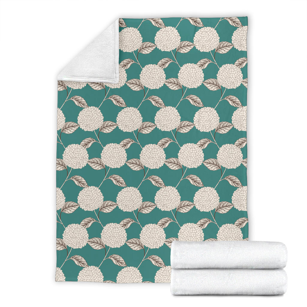 Hydrangea Pattern Print Design HD03 Fleece Blanket