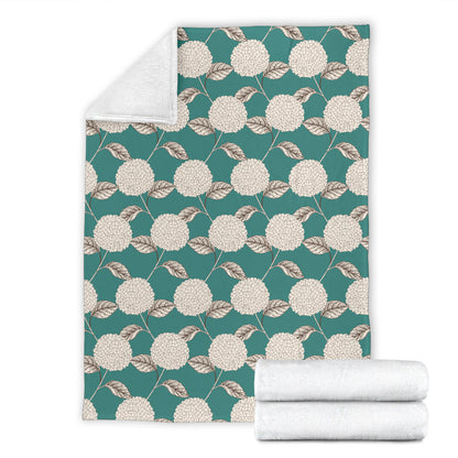 Hydrangea Pattern Print Design HD03 Fleece Blanket