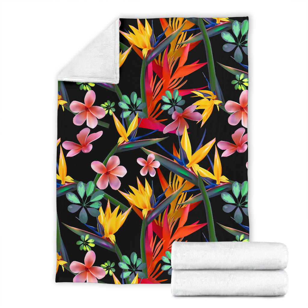 Tropical Flower Pattern Print Design TF015 Fleece Blanket