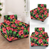 Red Hibiscus Pattern Print Design HB07 Armchair Slipcover