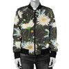 Daisy Pattern Print Design DS08 Women Bomber Jacket