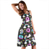 Donut Unicorn Pattern Print Design DN09 Midi Dress