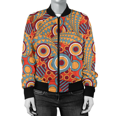 African Pattern Print Design 06 Women's Bomber Jacket