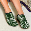 White Green Tropical Palm Leaves Aqua Water Shoes