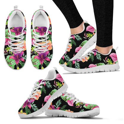 Amaryllis Pattern Print Design AL09 Sneakers White Bottom Shoes