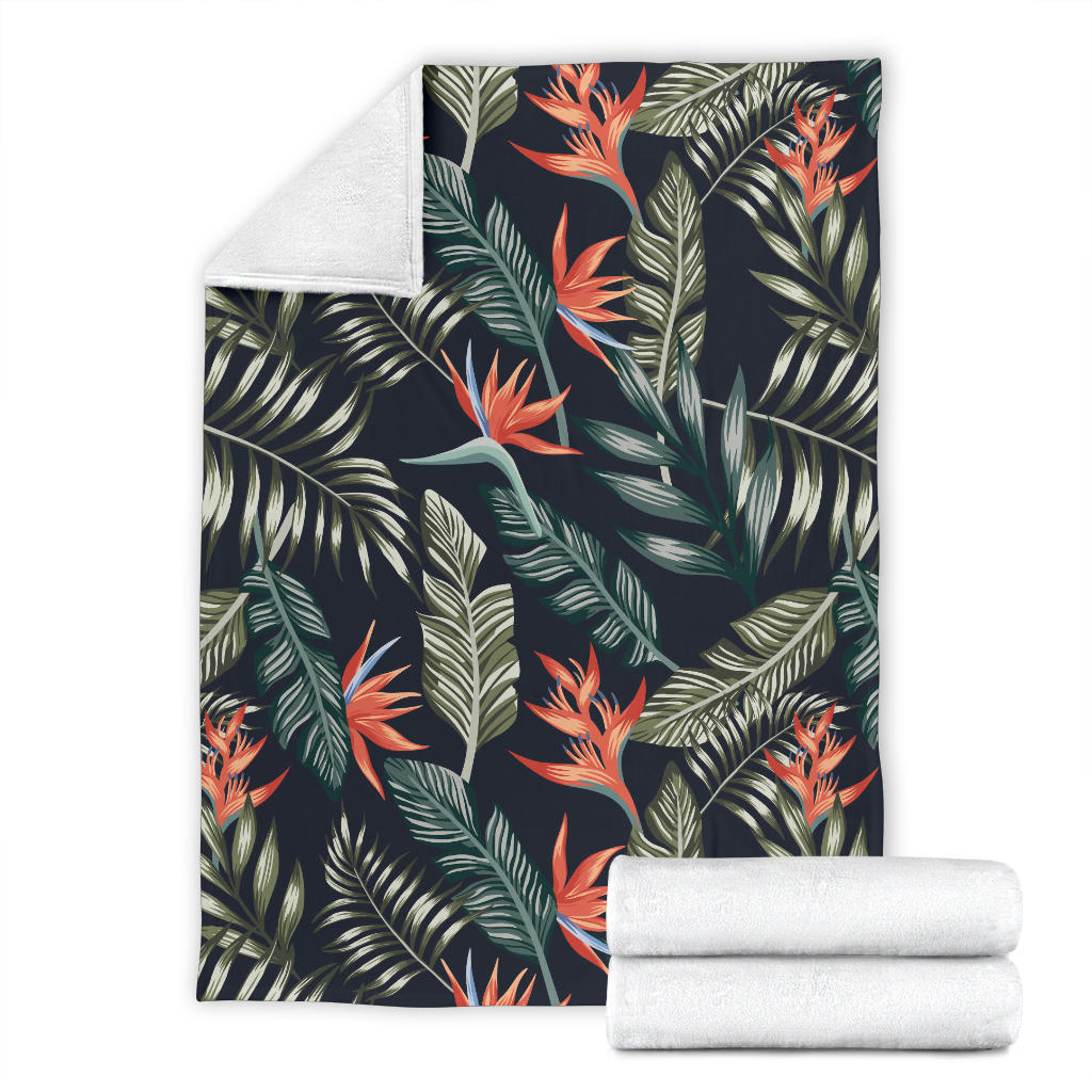 Bird Of Paradise Pattern Print Design BOP02 Fleece Blanket