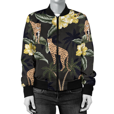 Cheetah Pattern Print Design 04 Women's Bomber Jacket