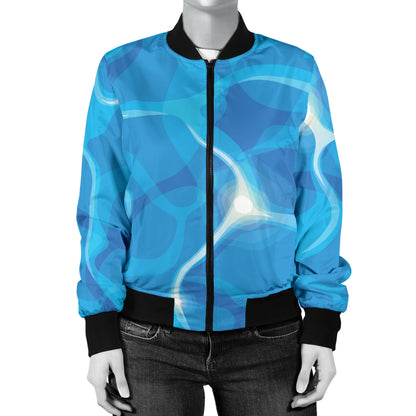 Ocean Reflex Pattern Print Design A02 Women's Bomber Jacket