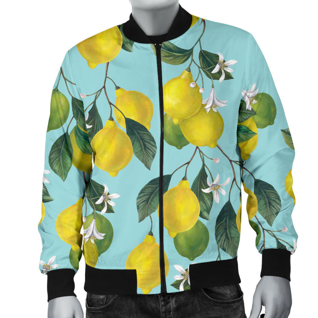 Lemon Pattern Print Design LM05 Men Bomber Jacket