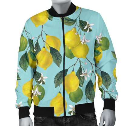 Lemon Pattern Print Design LM05 Men Bomber Jacket