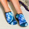 Blue Neon Sea Turtle Print Aqua Water Shoes