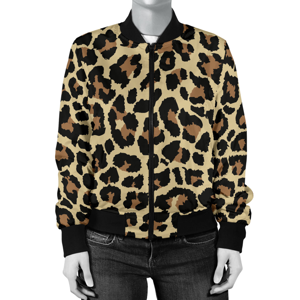 Cheetah Pattern Print Design 02 Women's Bomber Jacket