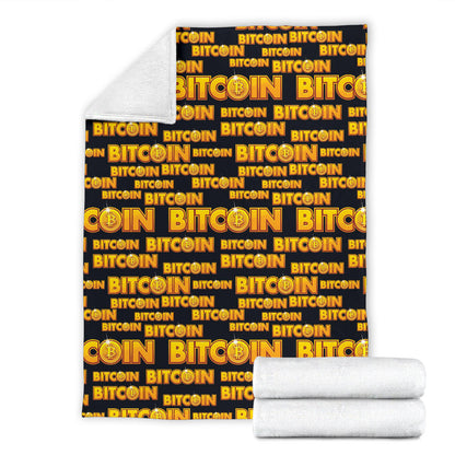 Bitcoin Pattern Print Design DO03 Fleece Blanket
