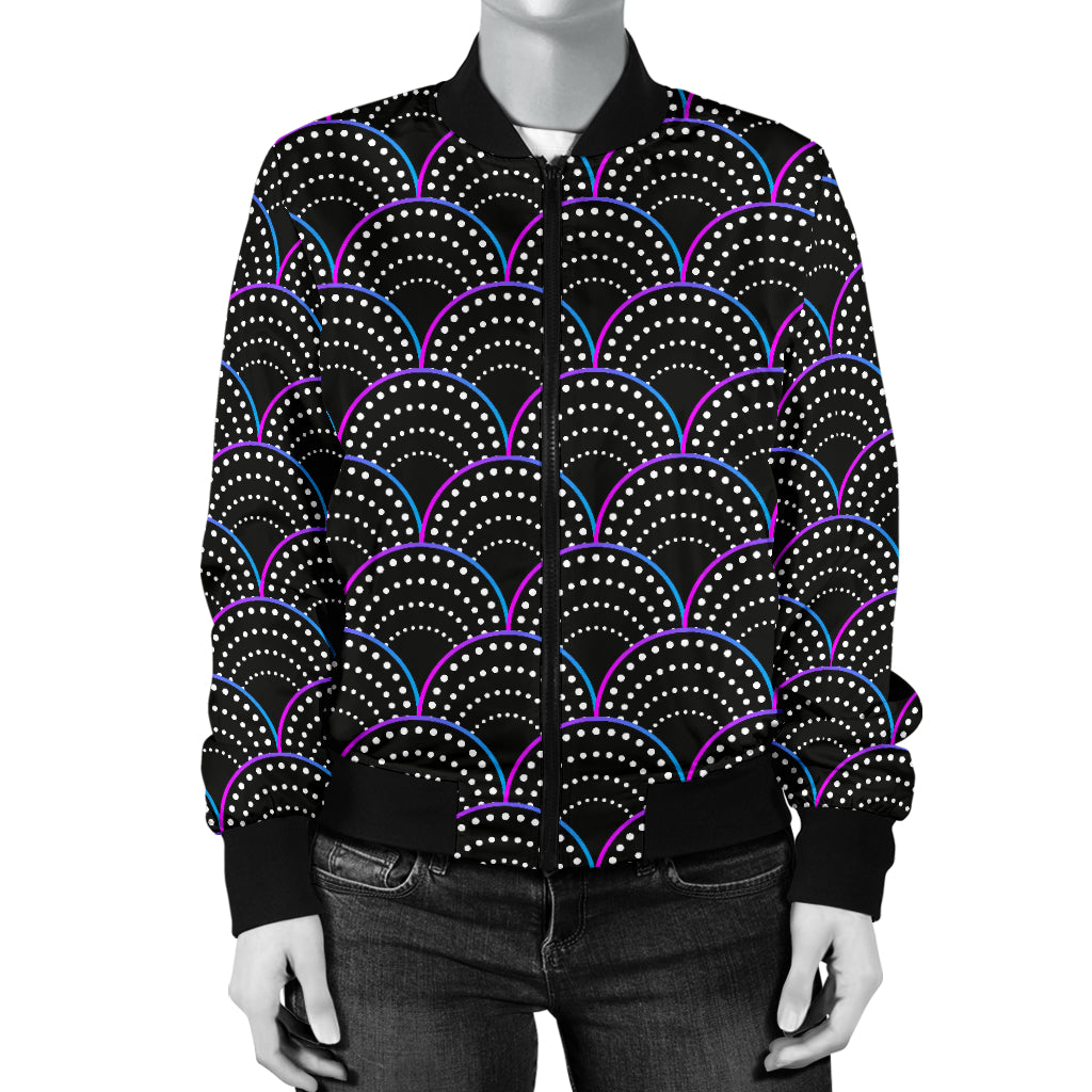 Mermaid Pattern Print Design 09 Women's Bomber Jacket