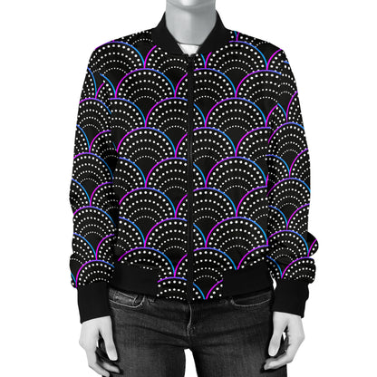 Mermaid Pattern Print Design 09 Women's Bomber Jacket
