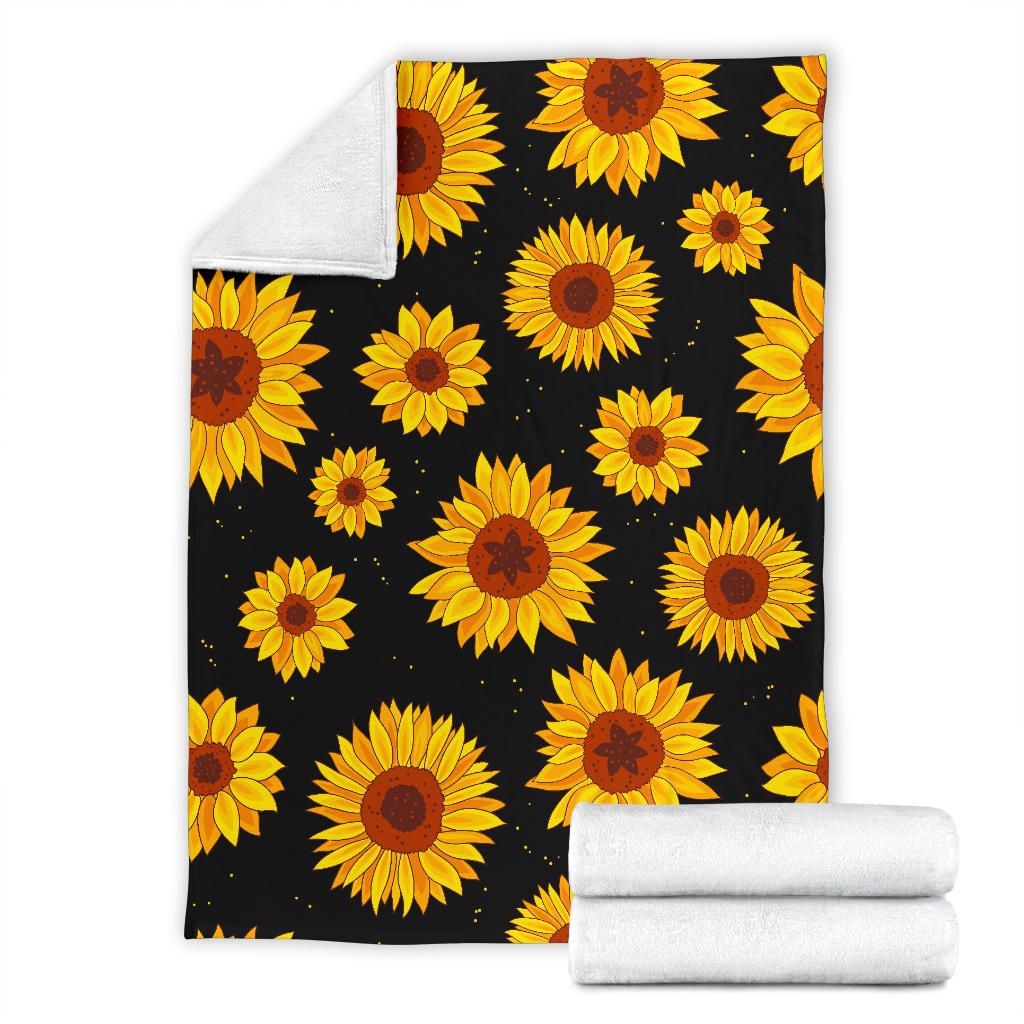 Sunflower Pattern Print Design SF09 Fleece Blanket