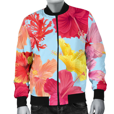 Hibiscus Pattern Print Design HB020 Men Bomber Jacket