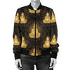 Buddha Pattern Print Design 02 Women's Bomber Jacket