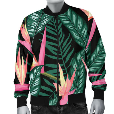 Bird Of Paradise Pattern Print Design BOP03 Men Bomber Jacket