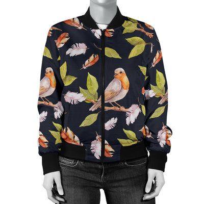 Birds Pattern Print Design 02 Women's Bomber Jacket