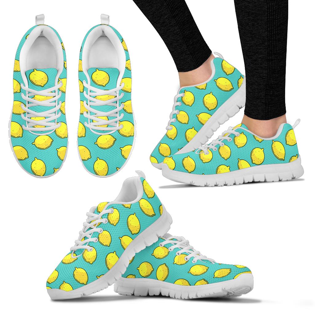Lemon Pattern Print Design LM04 Sneakers White Bottom Shoes