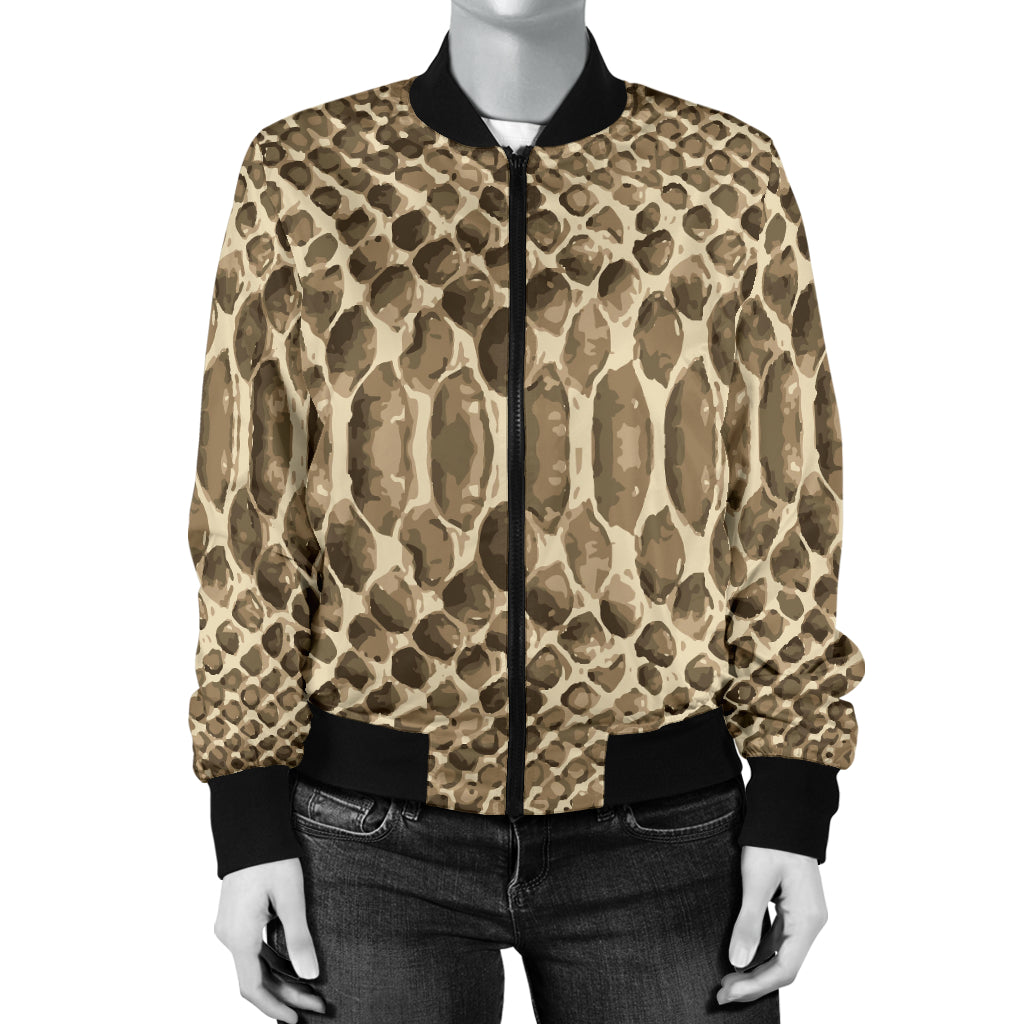 Python Pattern Print Design A02 Women's Bomber Jacket