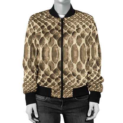 Python Pattern Print Design A02 Women's Bomber Jacket