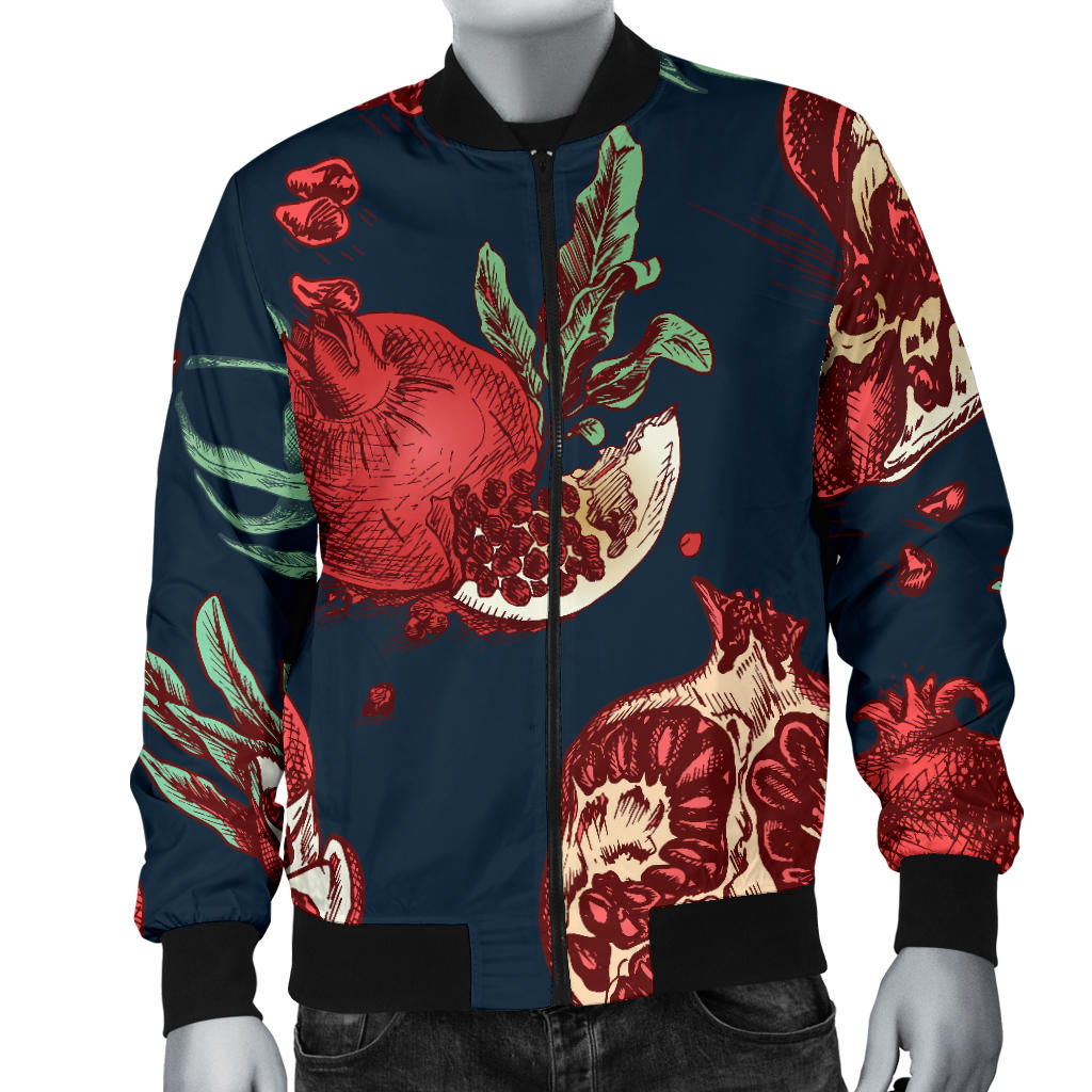 Pomegranate Pattern Print Design PG04 Men Bomber Jacket