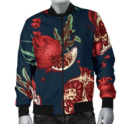 Pomegranate Pattern Print Design PG04 Men Bomber Jacket