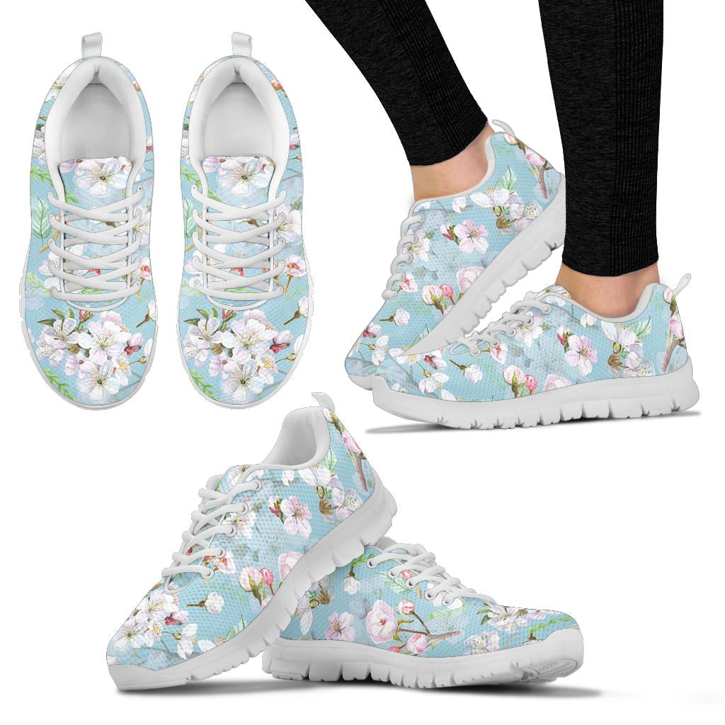 Apple blossom Pattern Print Design AB06 Sneakers White Bottom Shoes
