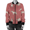 Bull Terriers Pattern Print Design 09 Women's Bomber Jacket