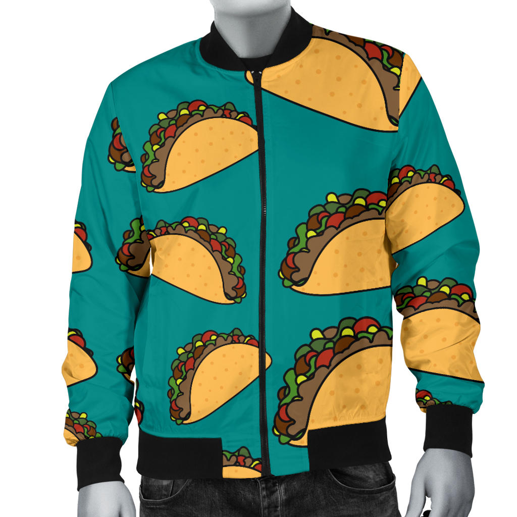 Taco Pattern Print Design TC07 Men Bomber Jacket