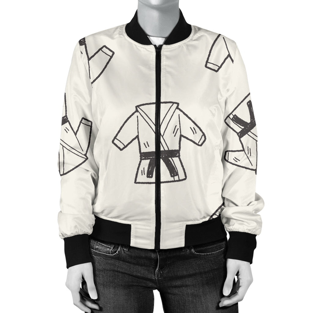 Karate Pattern Print Design 01 Women's Bomber Jacket