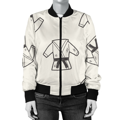 Karate Pattern Print Design 01 Women's Bomber Jacket