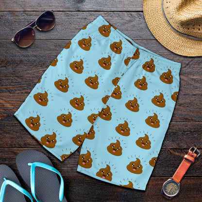 Poop Emoji Pattern Print Design A03 Mens Shorts