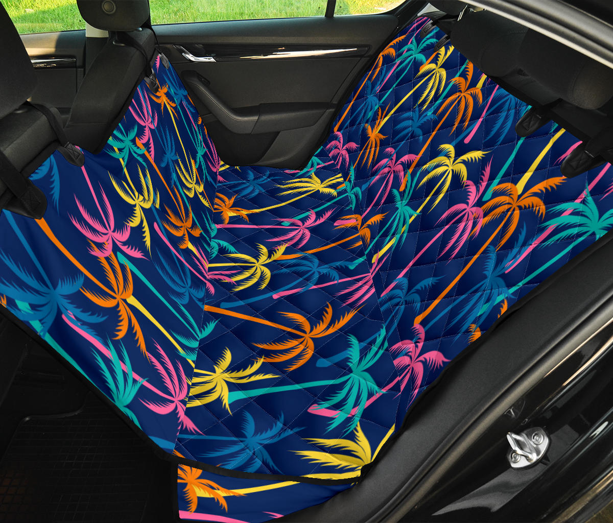 Palm Tree Pattern Print Design PT013 Rear Dog  Seat Cover
