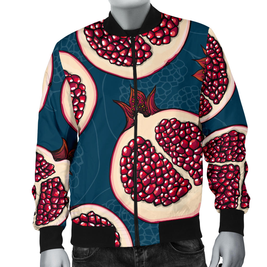 Pomegranate Pattern Print Design PG02 Men Bomber Jacket
