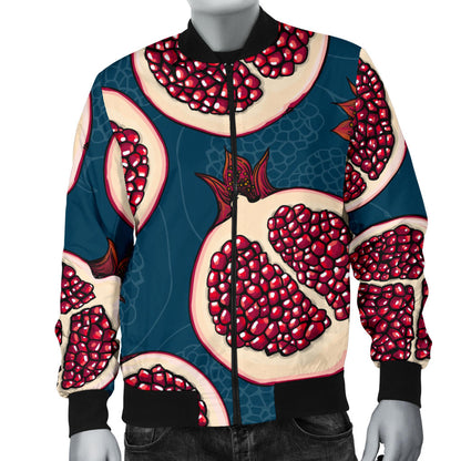 Pomegranate Pattern Print Design PG02 Men Bomber Jacket