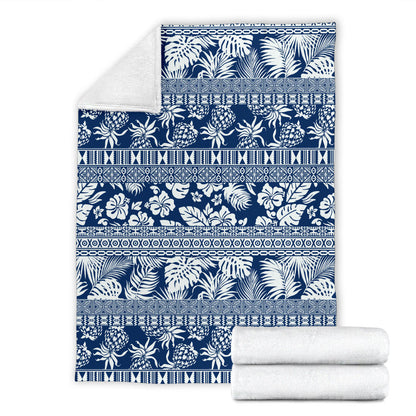 Hawaiian Themed Pattern Print Design H020 Fleece Blanket