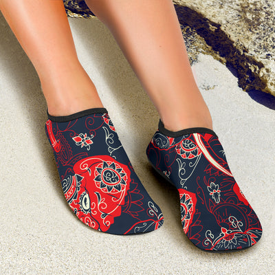 Red Indian Elephant Pattern Aqua Water Shoes