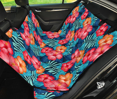 Red Hibiscus Pattern Print Design HB02 Rear Dog  Seat Cover