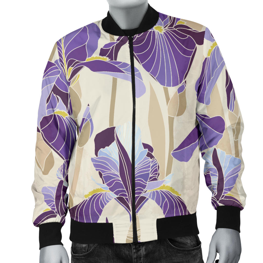 Iris Pattern Print Design IR02 Men Bomber Jacket