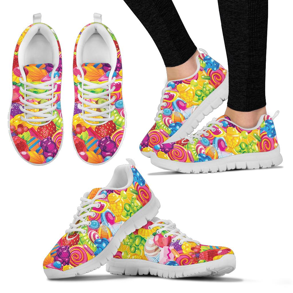 Candy Pattern Print Design CA01 Sneakers White Bottom Shoes
