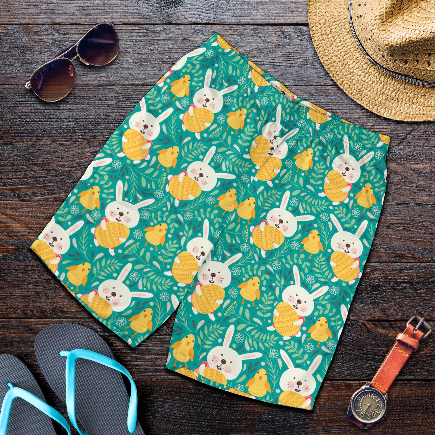 Easter Eggs Pattern Print Design RB02 Mens Shorts
