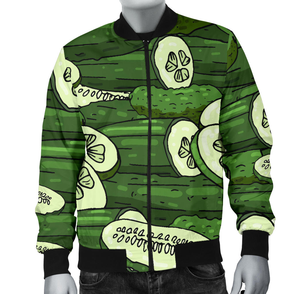 Cucumber Pattern Print Design CC01 Men Bomber Jacket