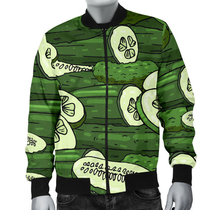 Cucumber Pattern Print Design CC01 Men Bomber Jacket