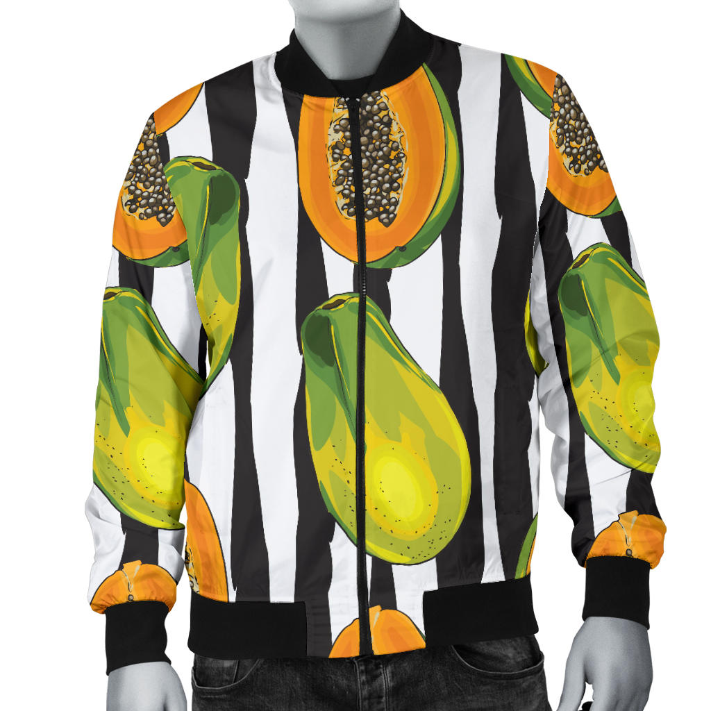 Papaya Pattern Print Design PP01 Men Bomber Jacket