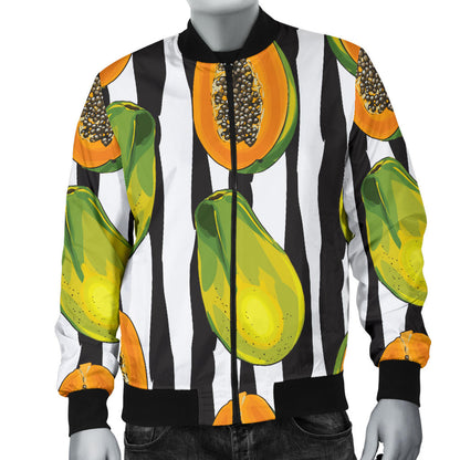 Papaya Pattern Print Design PP01 Men Bomber Jacket