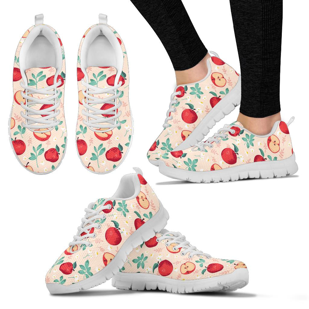 Apple Pattern Print Design AP06 Sneakers White Bottom Shoes